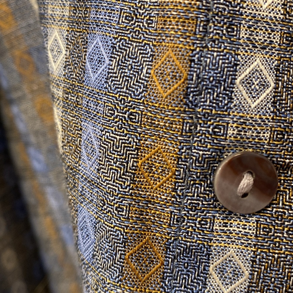 Jhane Barnes Men’s Blue Transpose Patterned Multi-Colored Button-Down Shirt - Picture 10 of 16